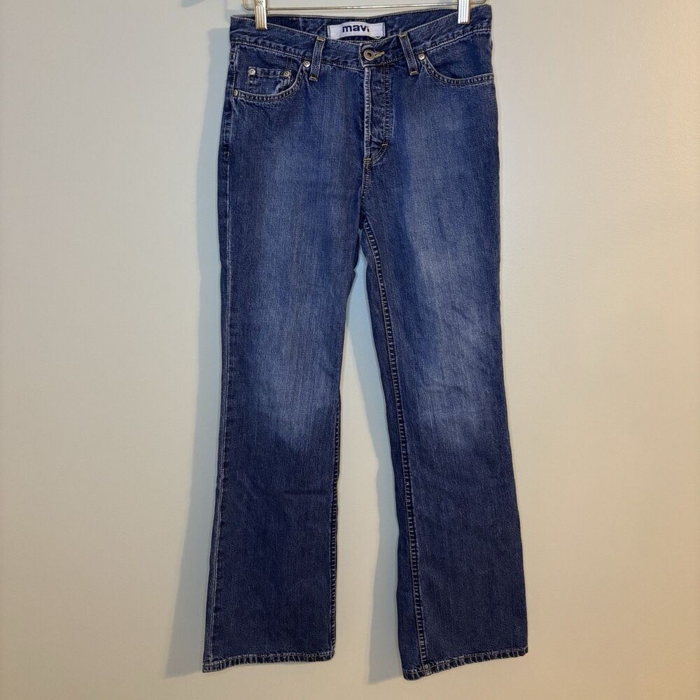 Mavi 29x32 Molly Button Fly Flare Low Rise Dark Wash Y2K Jeans Women's